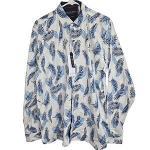 American Breed Mens Smart Shirt Size 2XL Leaf Print Stretch Tropical Resortwear